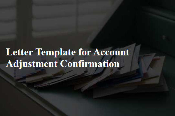 Letter Template For Account Adjustment Confirmation