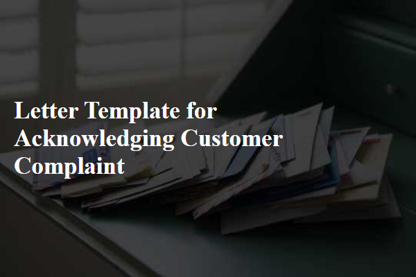 Letter Template For Acknowledging Customer Complaint