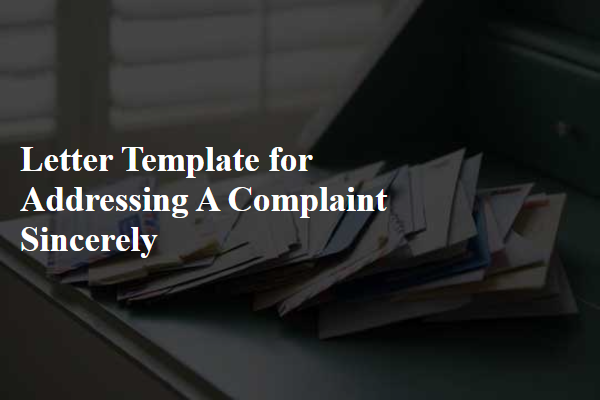 Letter Template For Addressing A Complaint Sincerely