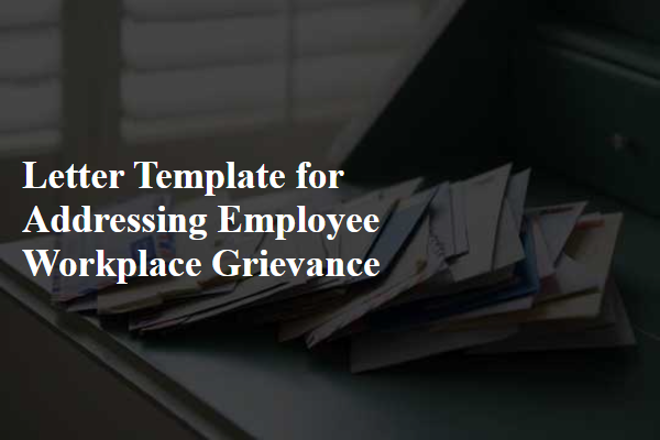 Letter Template For Addressing Employee Workplace Grievance