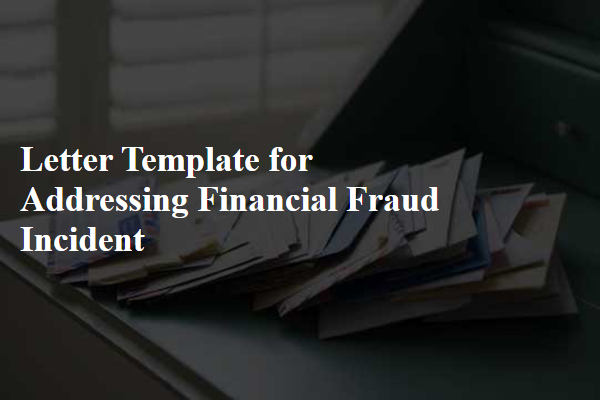 Letter Template For Addressing Financial Fraud Incident