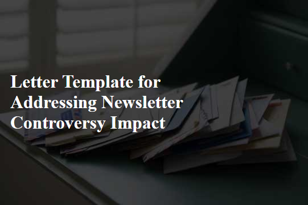 Letter Template For Addressing Newsletter Controversy Impact