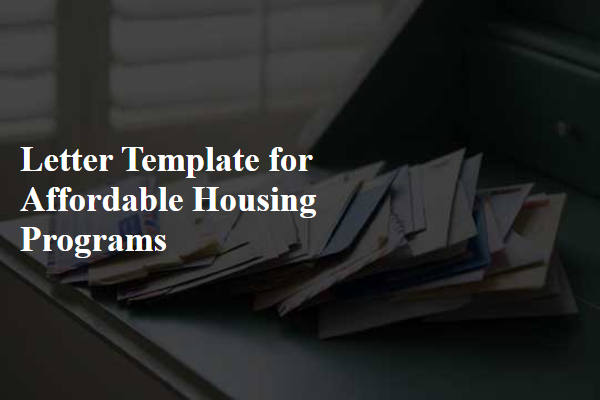 Letter Template For Affordable Housing Programs