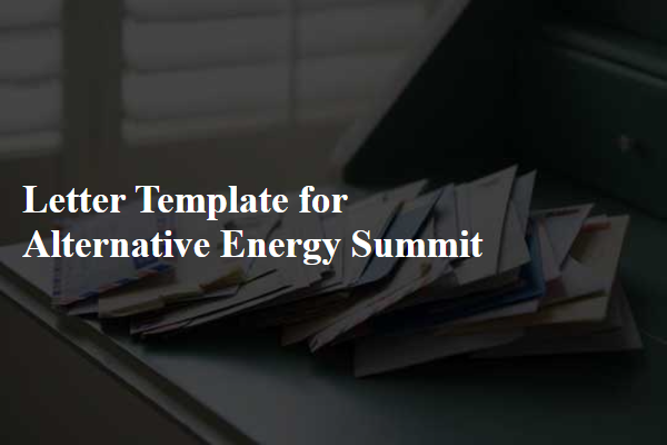 Letter Template For Alternative Energy Summit