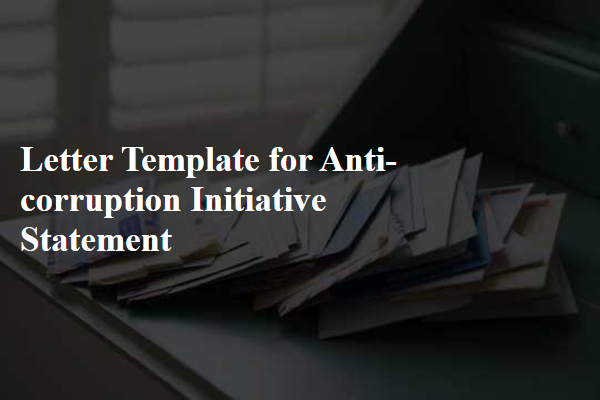 Letter Template For Anti-Corruption Initiative Statement