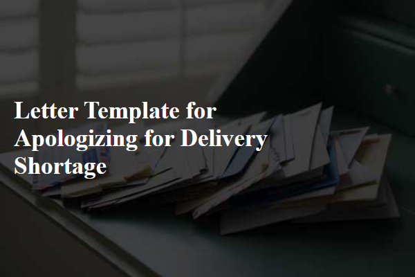 Letter Template For Apologizing For Delivery Shortage