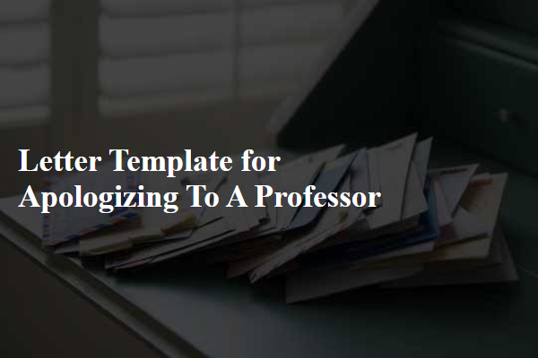 Letter Template For Apologizing To A Professor