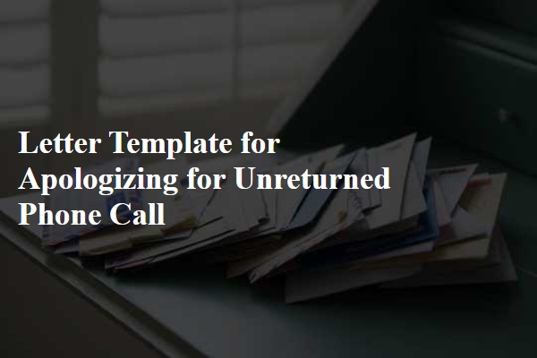 Letter Template For Apologizing For Unreturned Phone Call