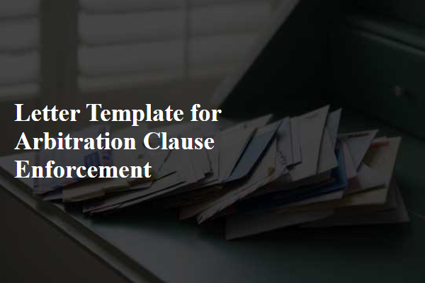 Letter Template For Arbitration Clause Enforcement