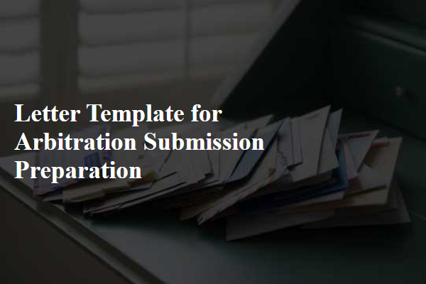 Letter Template For Arbitration Submission Preparation