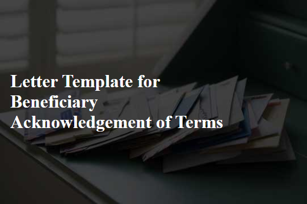 Letter Template For Beneficiary Acknowledgement Of Terms