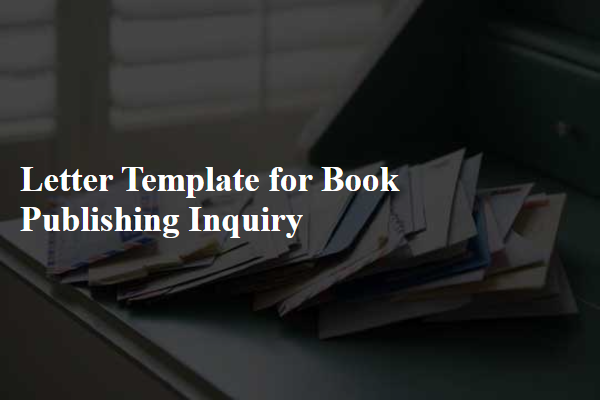 Letter Template For Book Publishing Inquiry