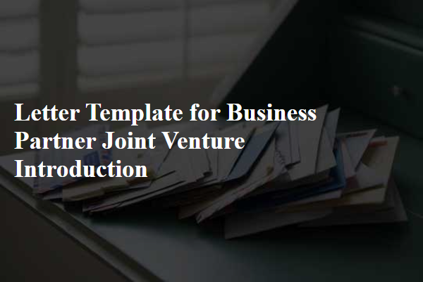 Letter Template For Business Partner Joint Venture Introduction