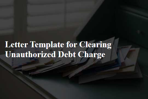 Letter Template For Clearing Unauthorized Debt Charge