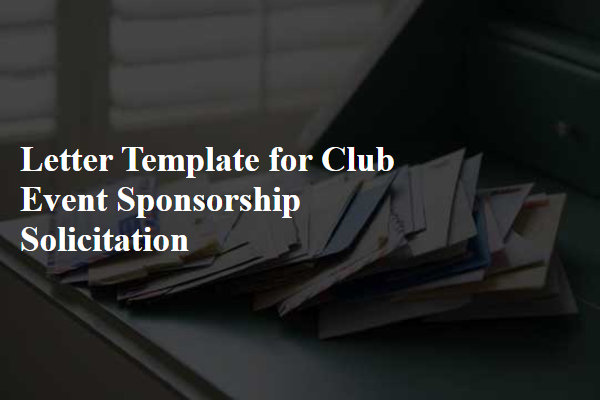 Letter Template For Club Event Sponsorship Solicitation