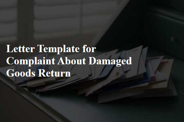 Letter Template For Complaint About Damaged Goods Return