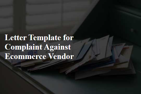 Letter Template For Complaint Against Ecommerce Vendor