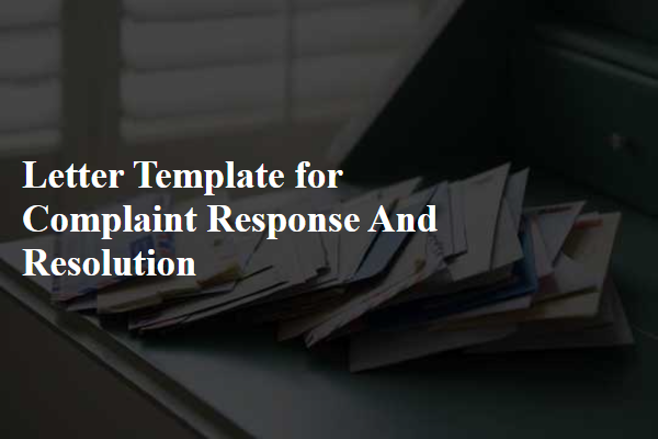 Letter Template For Complaint Response And Resolution