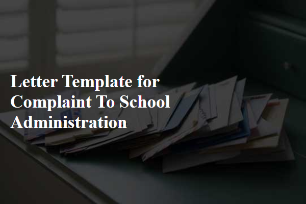 Letter Template For Complaint To School Administration