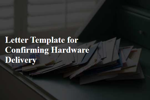 Letter Template For Confirming Hardware Delivery