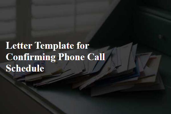 Letter Template For Confirming Phone Call Schedule