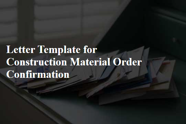 Letter Template For Construction Material Order Confirmation