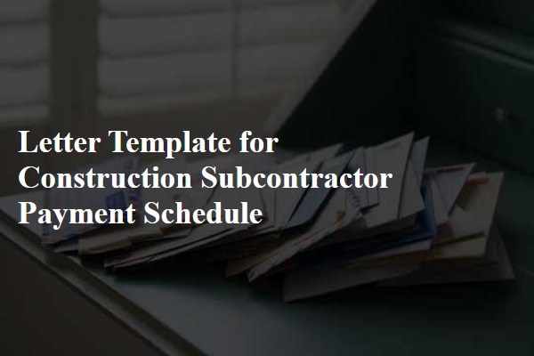 Letter Template For Construction Subcontractor Payment Schedule