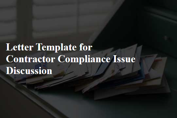 Letter Template For Contractor Compliance Issue Discussion