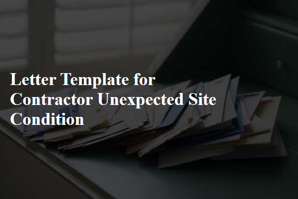 Letter Template For Contractor Unexpected Site Condition