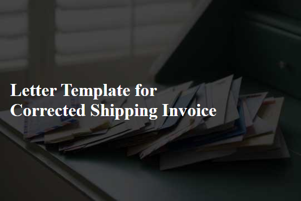 Letter Template For Corrected Shipping Invoice