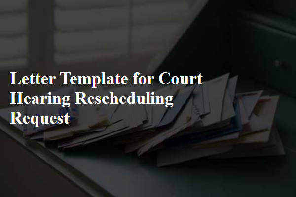 Letter Template For Court Hearing Rescheduling Request