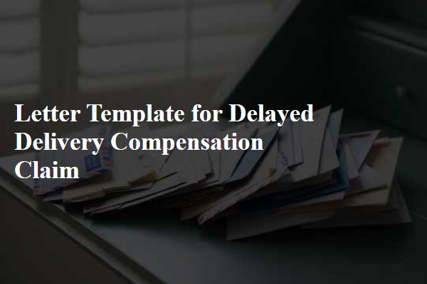 Letter Template For Delayed Delivery Compensation Claim