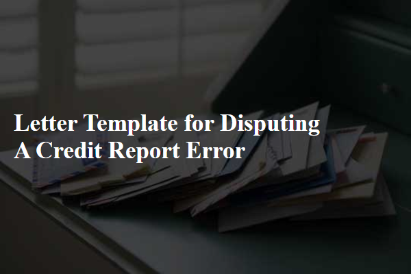 Letter Template For Disputing A Credit Report Error