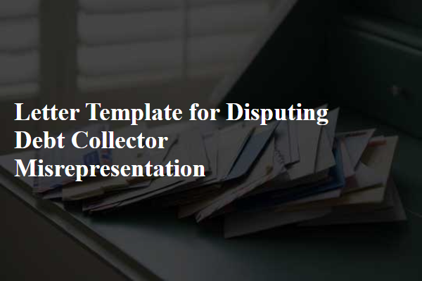 Letter Template For Disputing Debt Collector Misrepresentation