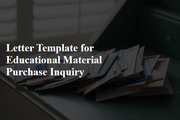 Letter Template For Educational Material Purchase Inquiry