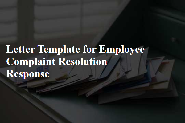 Letter Template For Employee Complaint Resolution Response