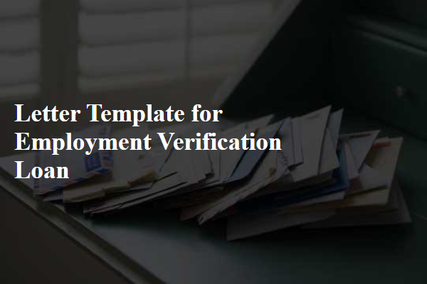 Letter Template For Employment Verification Loan