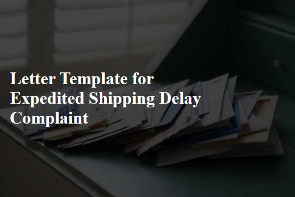 Letter Template For Expedited Shipping Delay Complaint