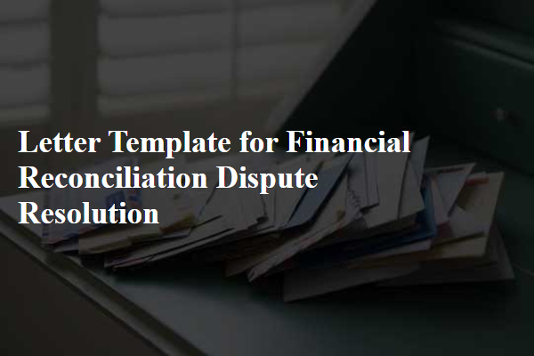 Letter Template For Financial Reconciliation Dispute Resolution