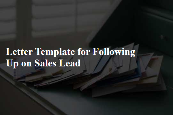 Letter Template For Following Up On Sales Lead