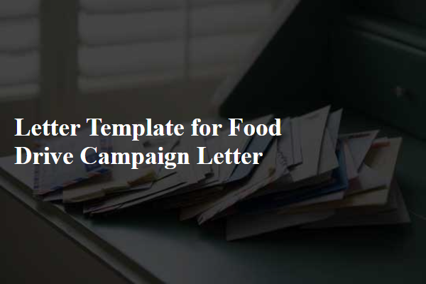 Letter Template For Food Drive Campaign Letter