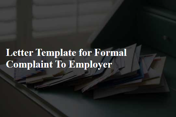 Letter Template For Formal Complaint To Employer