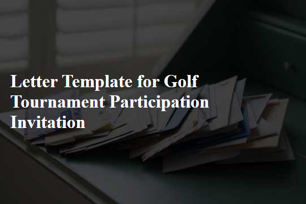 Letter Template For Golf Tournament Participation Invitation