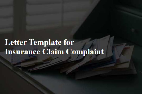 Letter Template For Insurance Claim Complaint