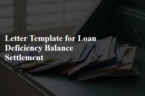 Letter Template For Loan Deficiency Balance Settlement