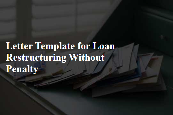 Letter Template For Loan Restructuring Without Penalty