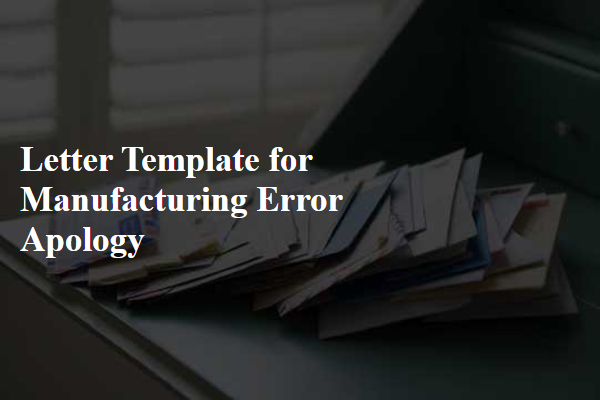 Letter Template For Manufacturing Error Apology