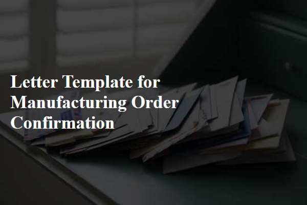 Letter Template For Manufacturing Order Confirmation