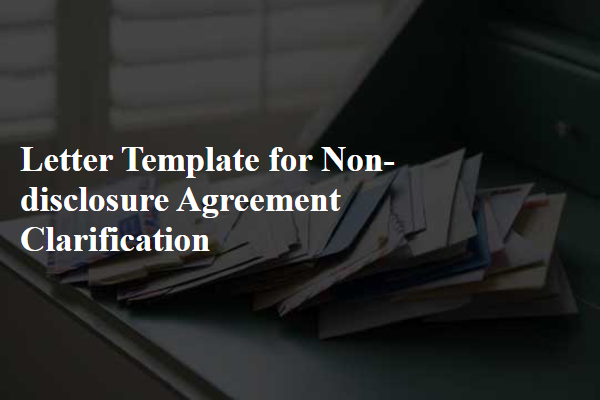 Letter Template For Non-Disclosure Agreement Clarification