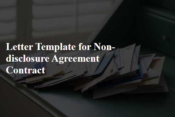 Letter Template For Non-Disclosure Agreement Contract